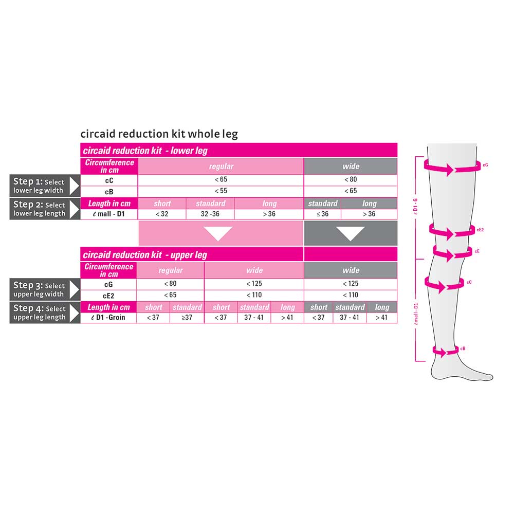 circaid reduction kit whole leg with lobe; lower leg long, upper leg long