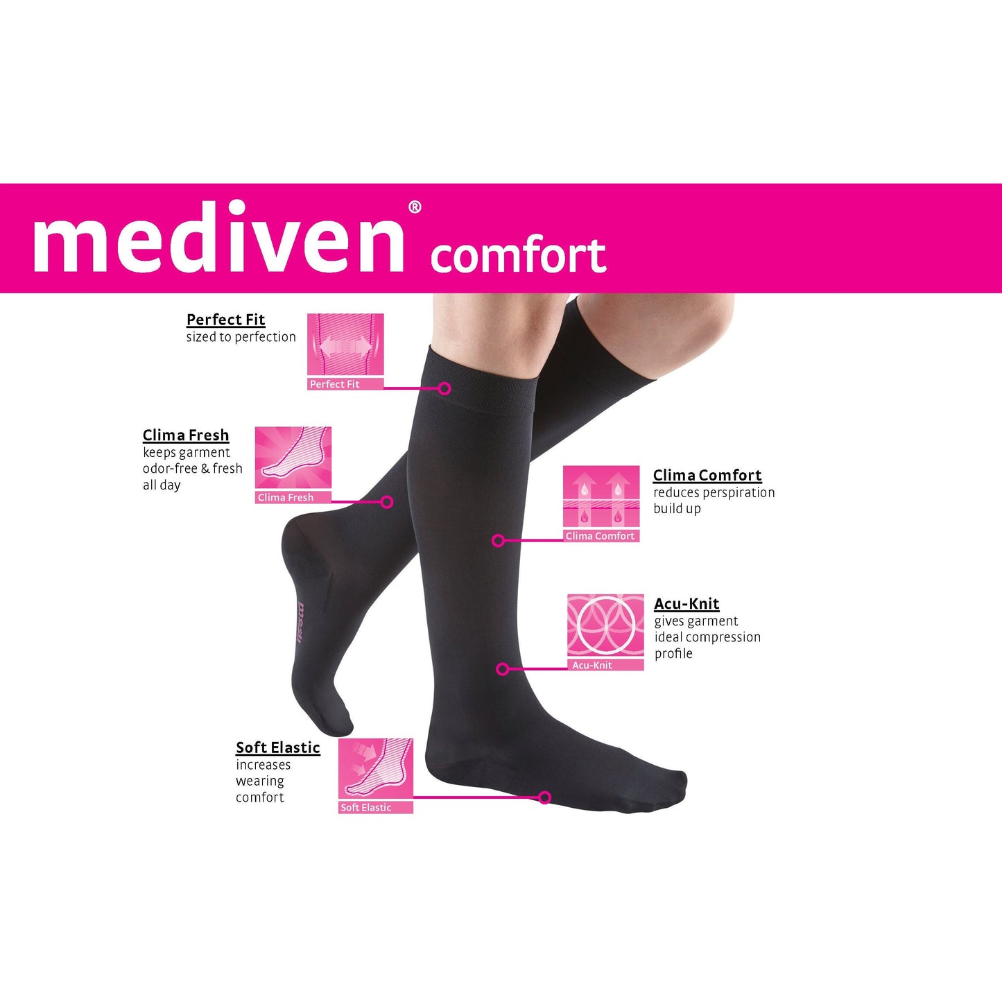 mediven comfort 15-20 mmHg calf open toe standard