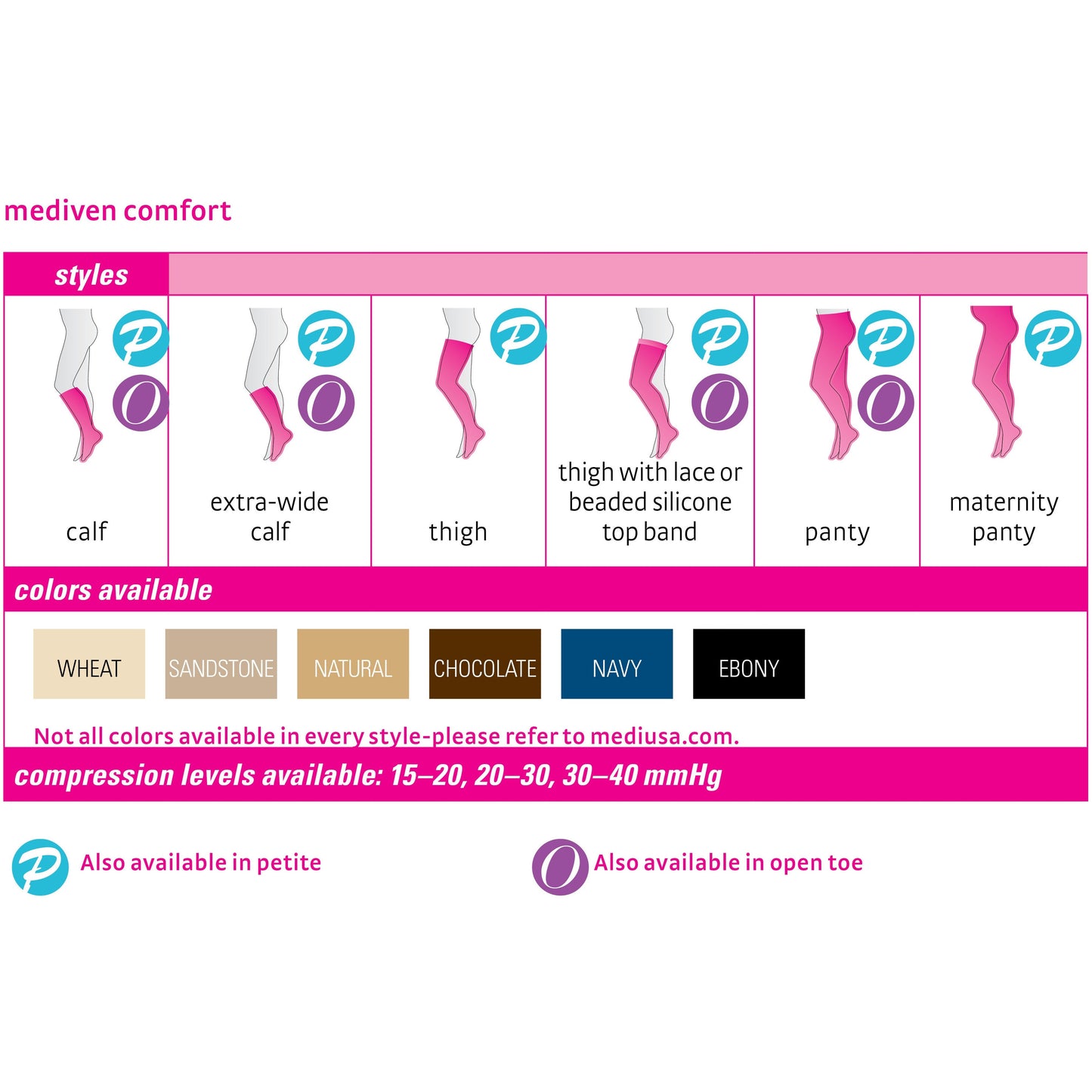 mediven comfort 15-20 mmHg calf open toe standard