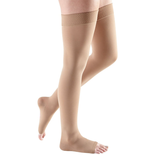 mediven comfort 15-20 mmHg thigh beaded topband open toe standard