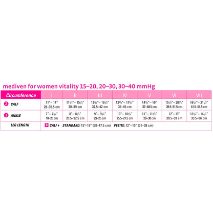 mediven comfort vitality 15-20 mmHg calf closed toe
