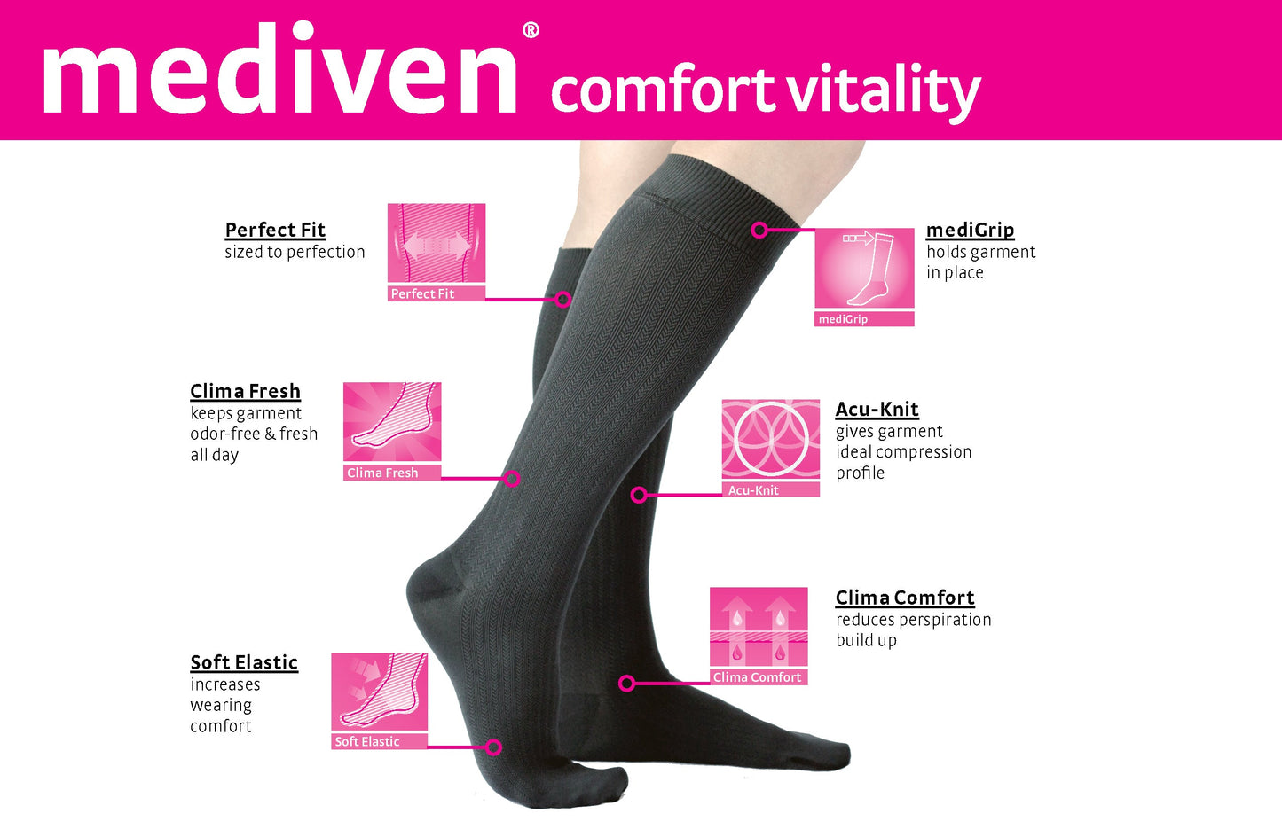 mediven comfort vitality 20-30 mmHg calf closed toe