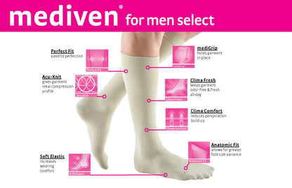 mediven men select 15-20 mmHg calf closed toe standard