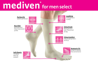 mediven men select 20-30 mmHg calf closed toe standard