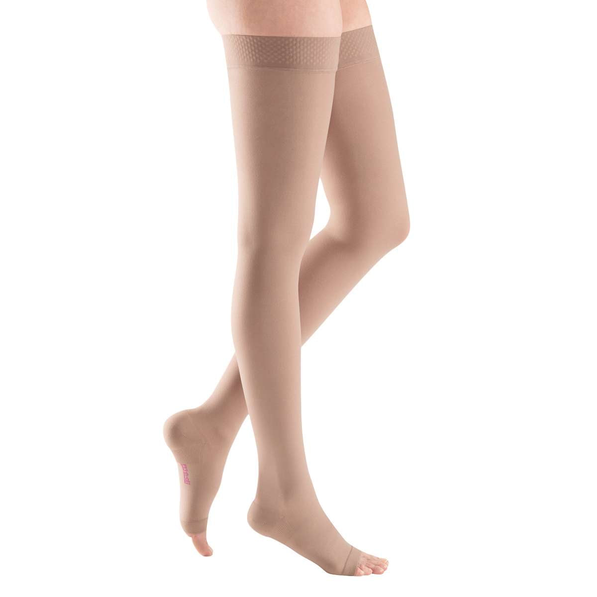 mediven plus 30-40 mmHg thigh beaded topband open toe petite