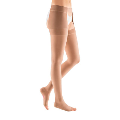 mediven plus 40-50 mmHg thigh waist attachment right open toe standard