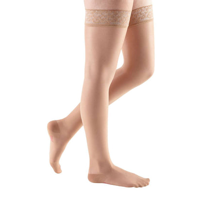 mediven sheer & soft 30-40 mmHg thigh lace topband closed toe standard