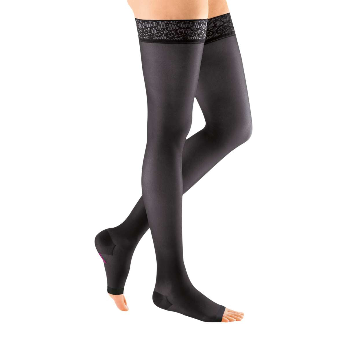 mediven sheer & soft 30-40 mmHg thigh lace topband open toe standard