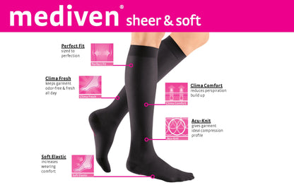 mediven sheer & soft 8-15 mmHg calf closed toe standard